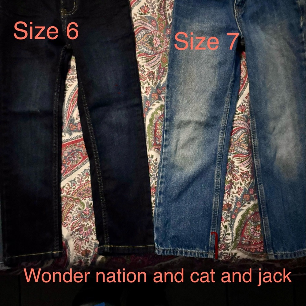 Cat & Jack Kids Jeans - Dark Blue and Light Blue 2 piece bundle
